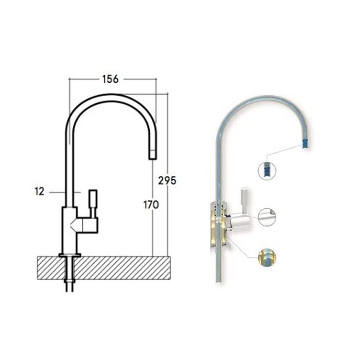 Hike - fémmentes egy karos csap - Image 4