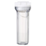 Szűrőház 10"-os fehér átlátszó 1/2" csatl.