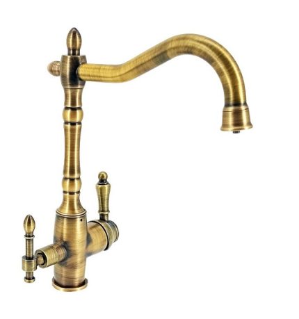 Vintage stílusú antik bronz hatású 3-utas konyhai csaptelep