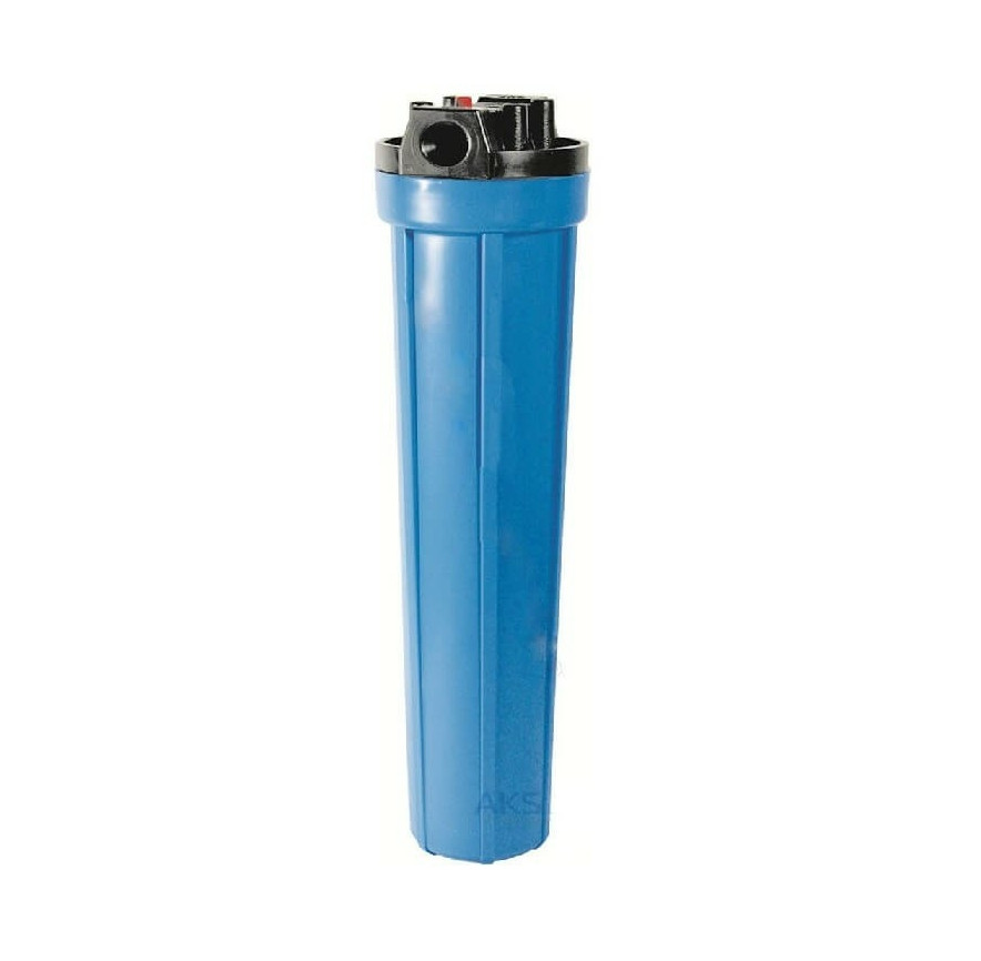 SLIM20B-1.jpg Szűrőház 20"-os SLIM, 3/4" csatlakozással, dupla ,,O" gyűrűvel, Kék - Image 1