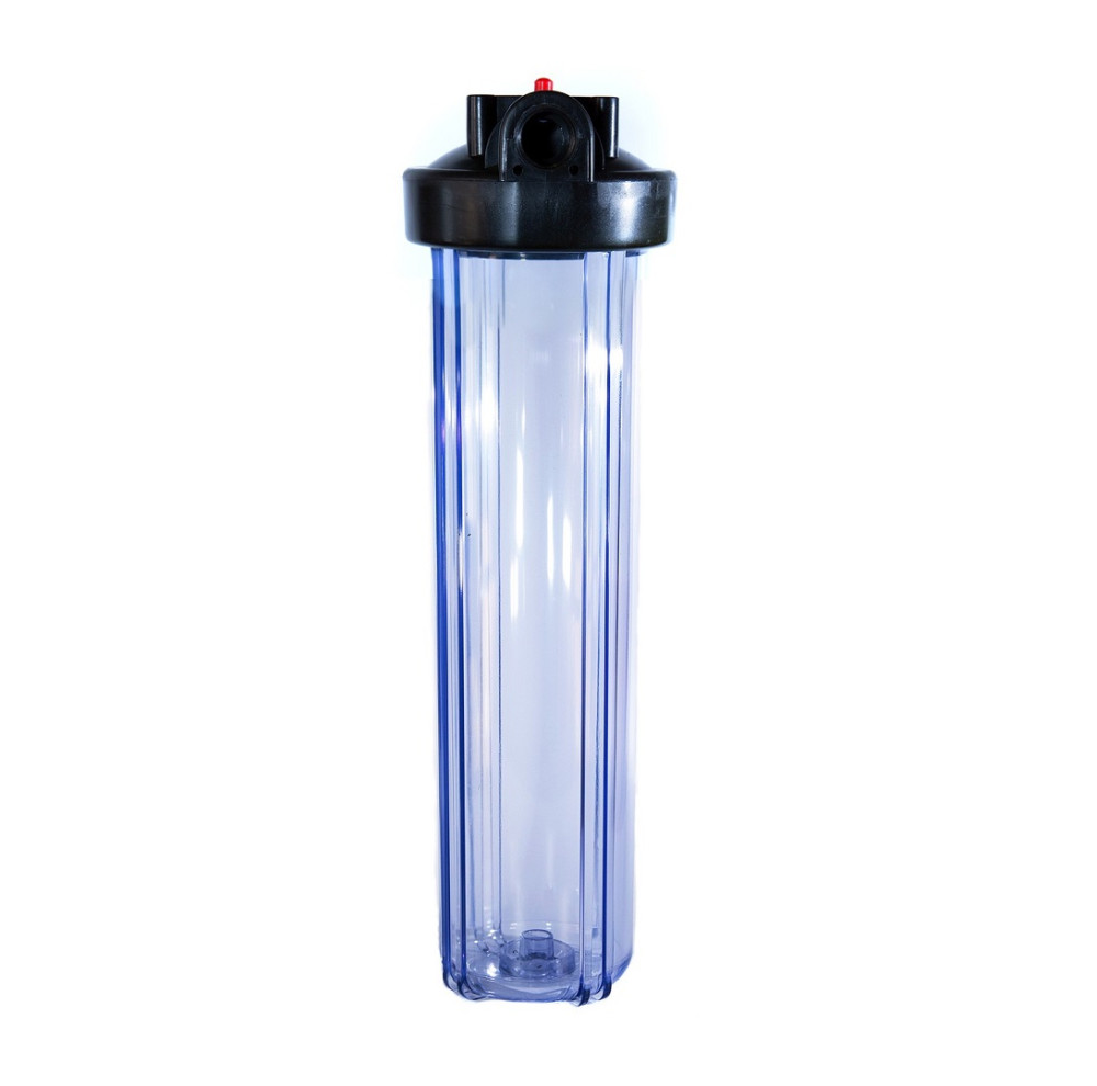 SLIM20C-1.jpg Szűrőház 20"-os SLIM, 3/4" csatlakozással dupla ,,O" gyűrűvel, Átlátszó - Image 1