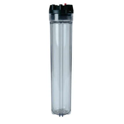 Szűrőház 20"-os SLIM, 3/4" csatlakozással dupla ,,O" gyűrűvel, Átlátszó