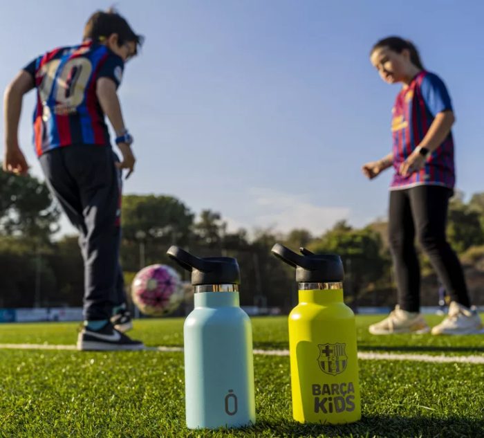 RUNBOTT Sport FC Barca Kids Lemon Thermo gyerekpalack 350ml